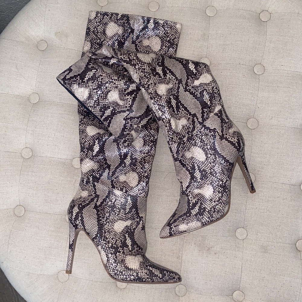Knee High Snake Skin Boots